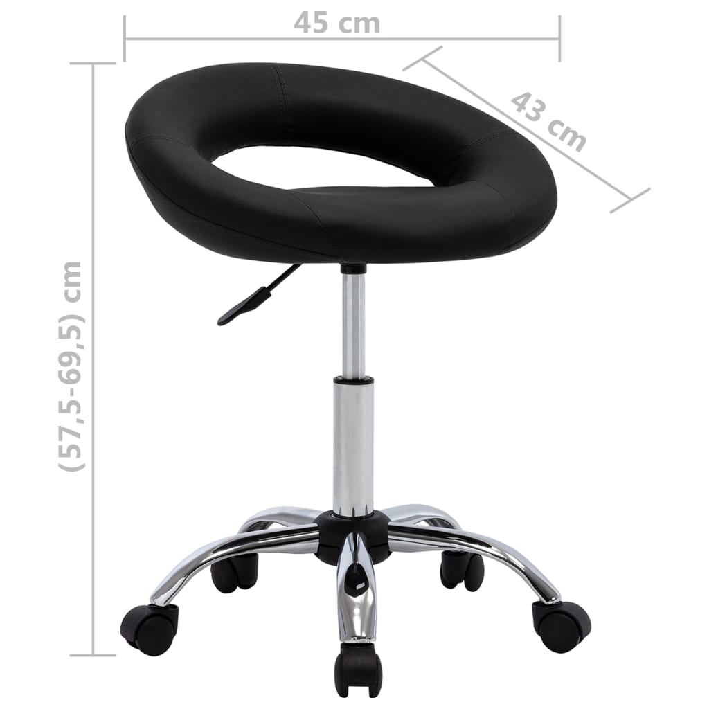 Chaise pivotante à manger Noir Similicuir - XIOS