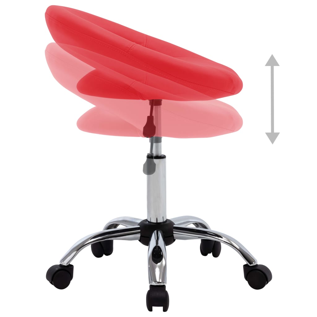 Chaise pivotante à manger Rouge Similicuir - XIOS