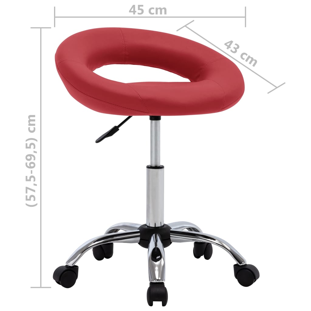 Chaise pivotante à dîner Rouge bordeaux Similicuir - XIOS