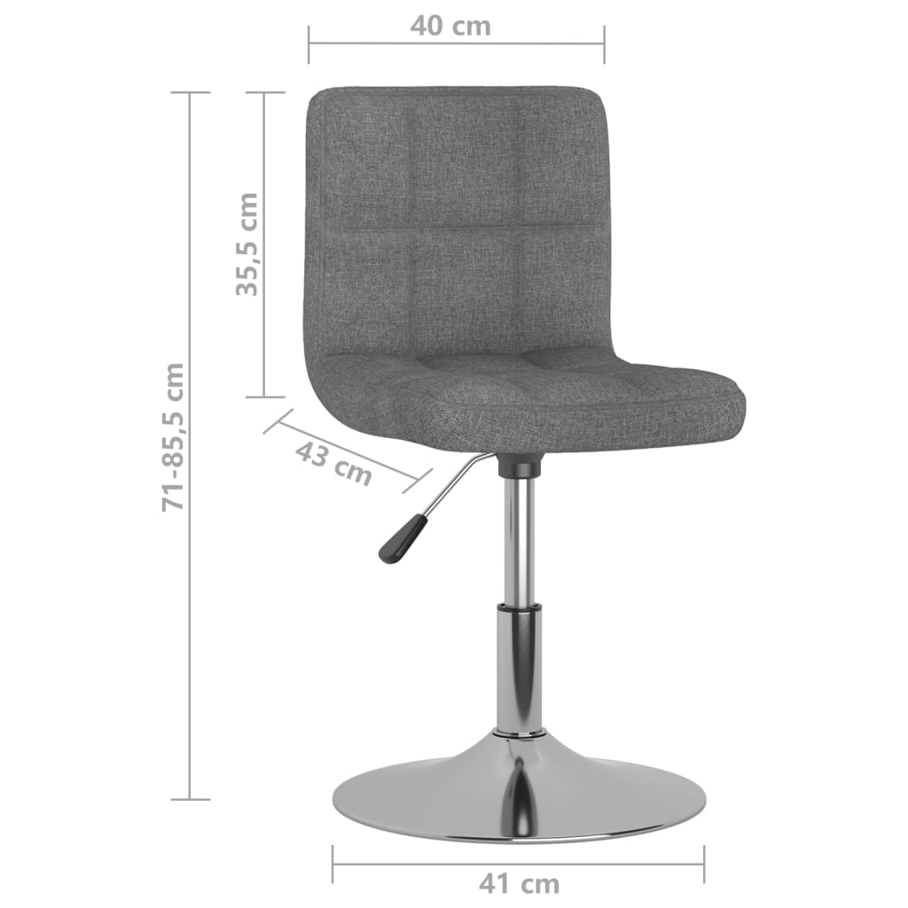 Chaises pivotantes à manger lot de 4 Gris clair Tissu - XIOS