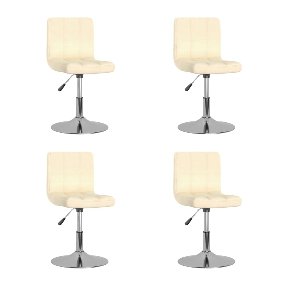 Chaises pivotantes à manger lot de 4 Crème Tissu - XIOS
