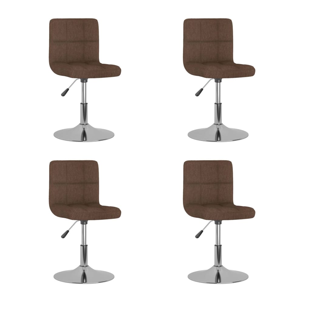Chaises pivotantes à manger lot de 4 marron tissu - XIOS