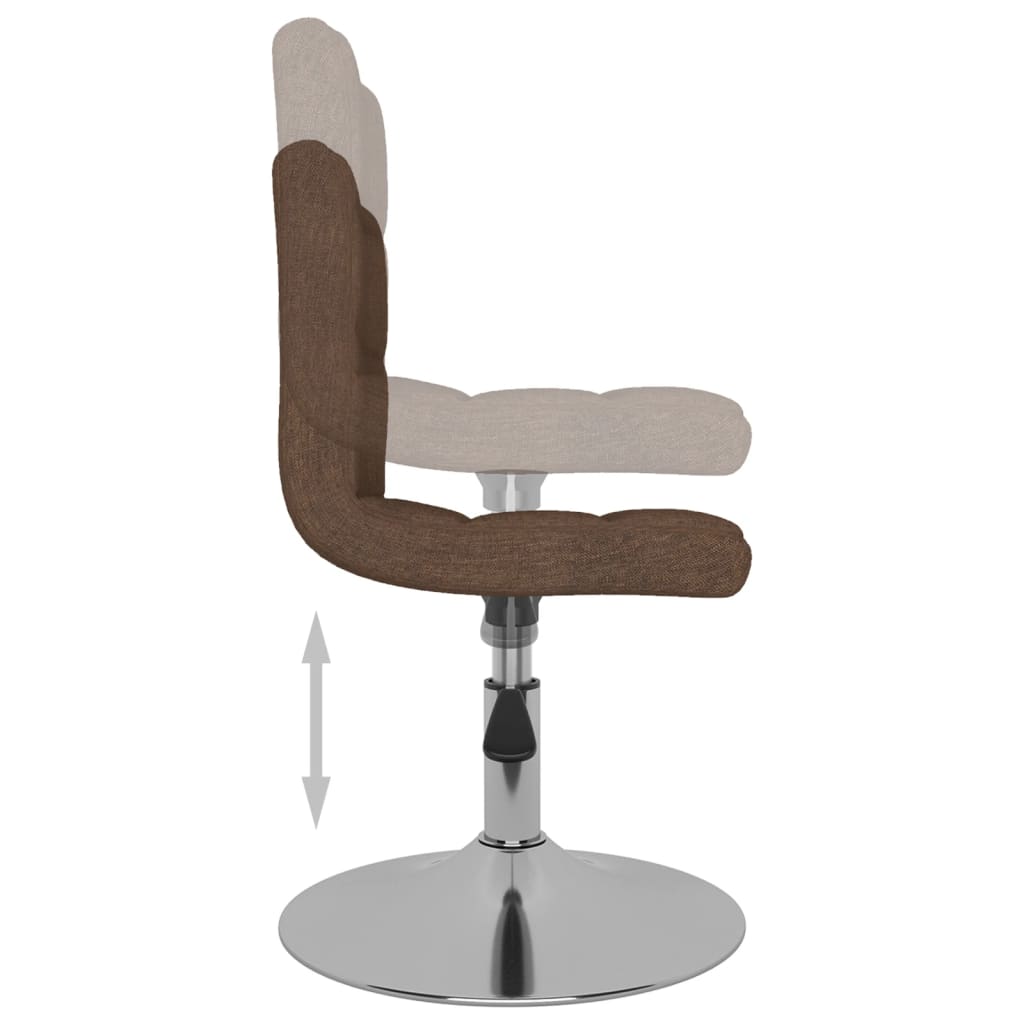 Chaises pivotantes à manger lot de 4 marron tissu - XIOS