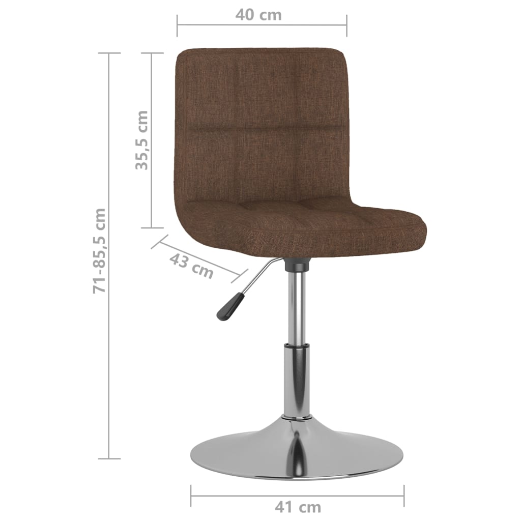 Chaises pivotantes à manger lot de 4 marron tissu - XIOS
