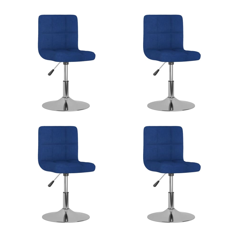 Chaises pivotantes à manger lot de 4 bleu tissu - XIOS