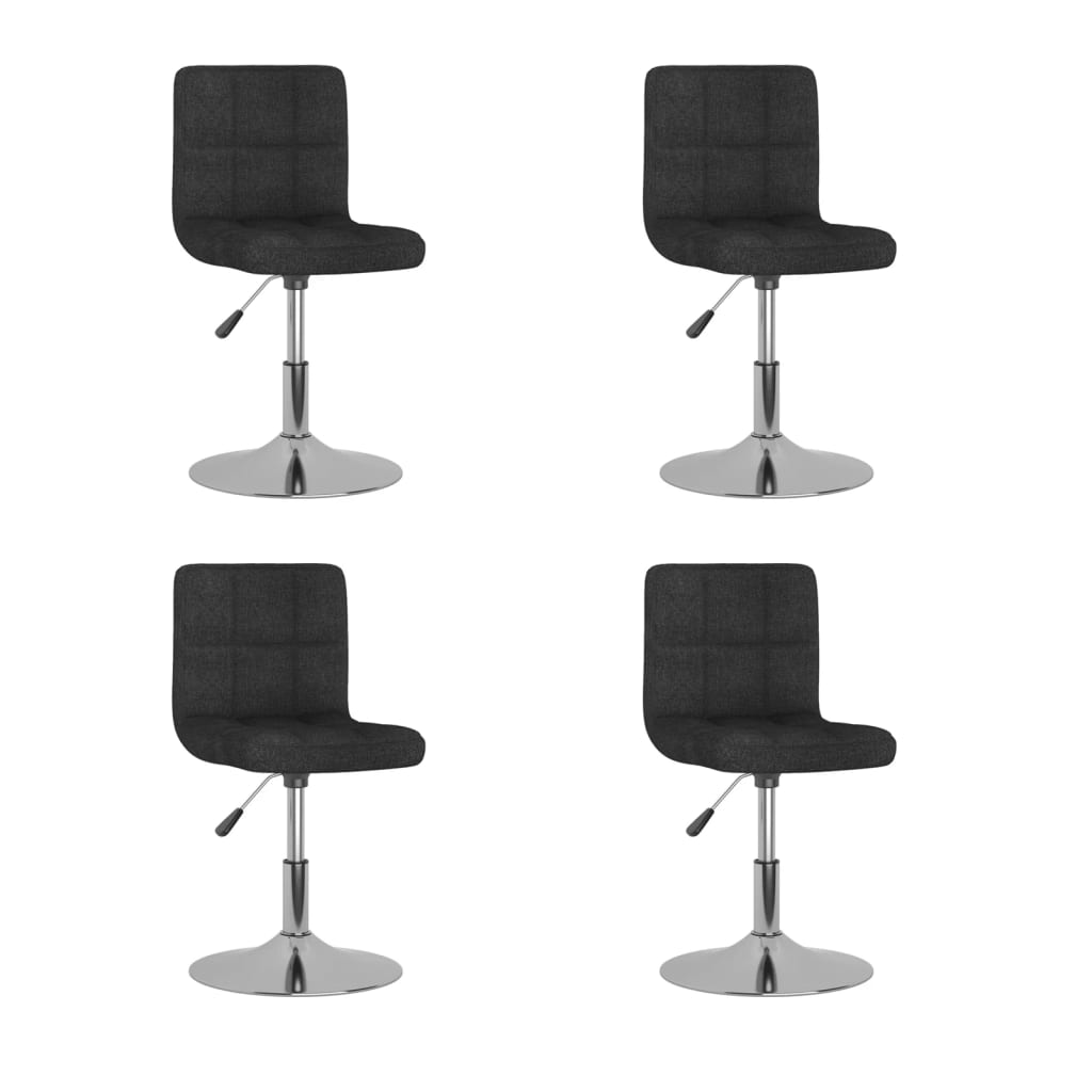 Chaises pivotantes à manger lot de 4 Noir Tissu - XIOS