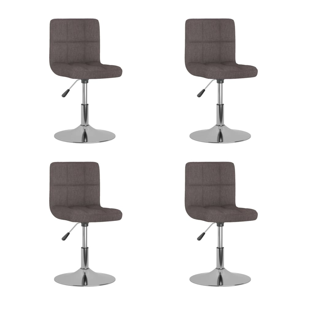 Chaises pivotantes à manger lot de 4 taupe tissu - XIOS