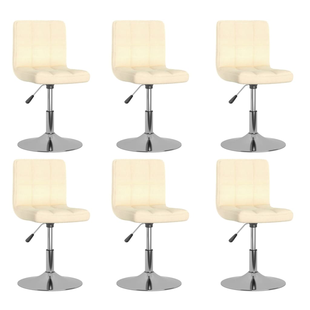 Chaises pivotantes à manger lot de 6 Crème Tissu - XIOS