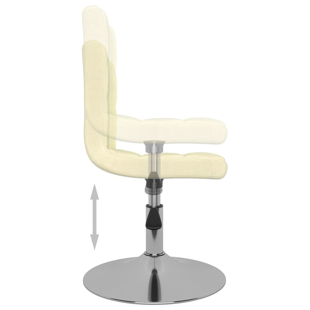 Chaises pivotantes à manger lot de 6 Crème Tissu - XIOS