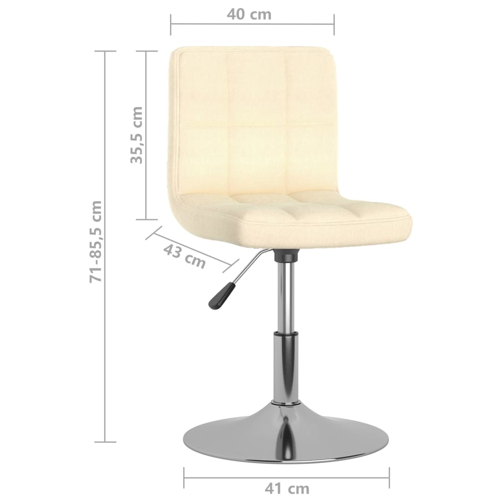 Chaises pivotantes à manger lot de 6 Crème Tissu - XIOS