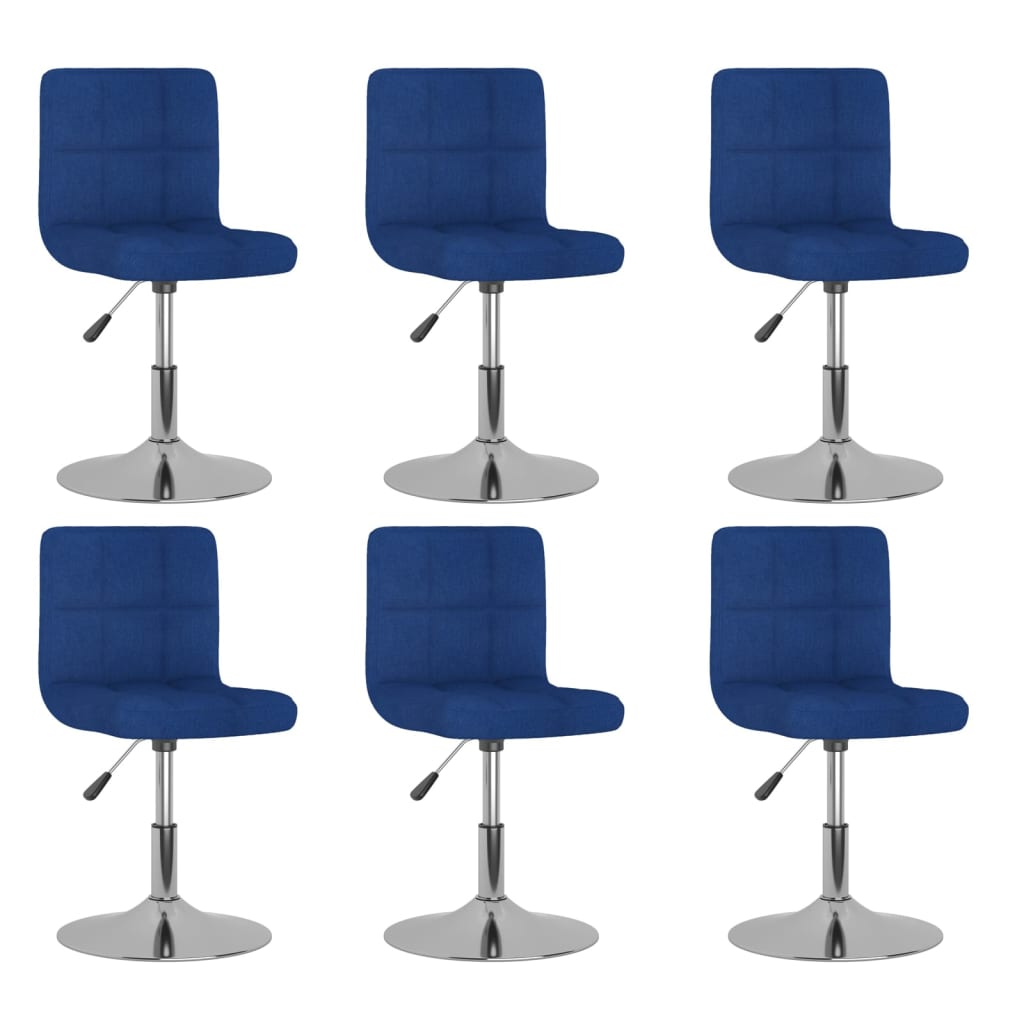 Chaises pivotantes à manger lot de 6 bleu tissu - XIOS