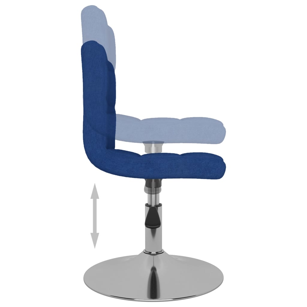 Chaises pivotantes à manger lot de 6 bleu tissu - XIOS