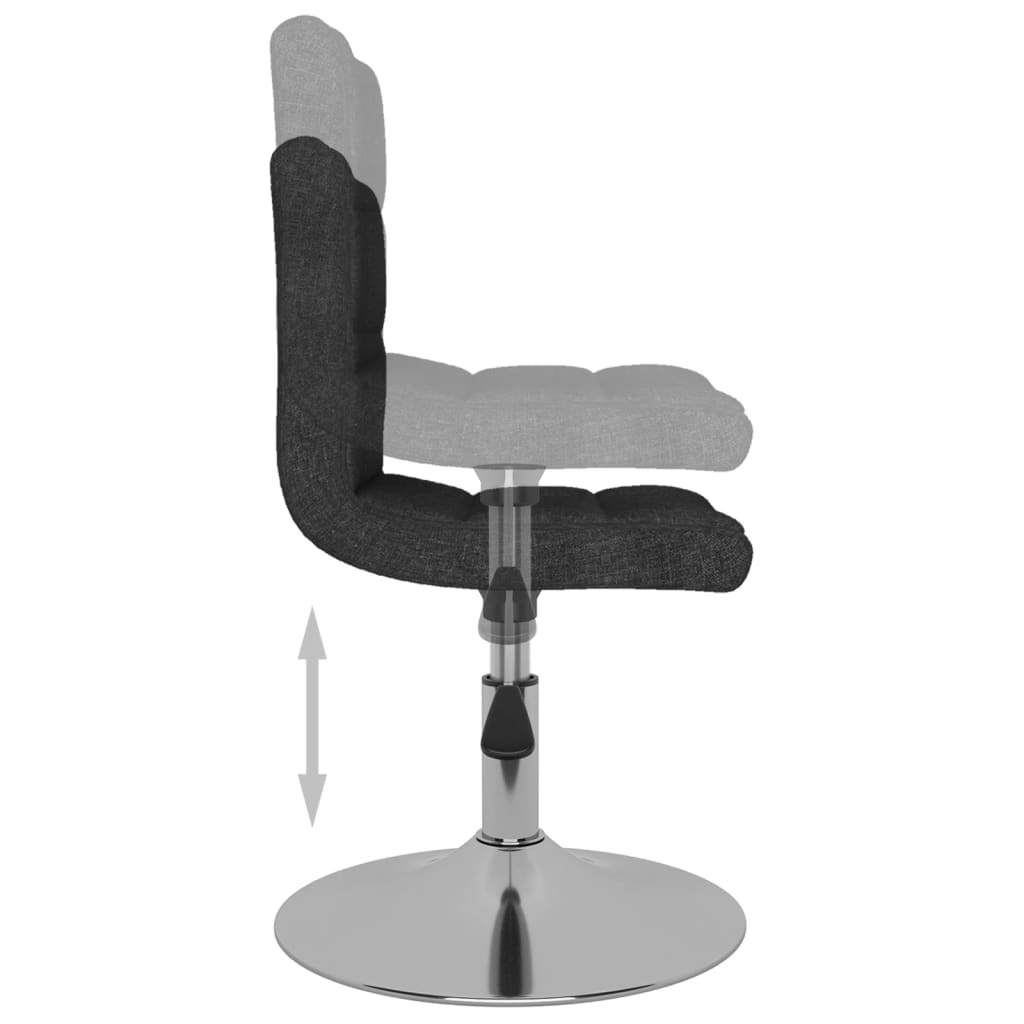 Chaises pivotantes à manger lot de 6 Noir Tissu - XIOS