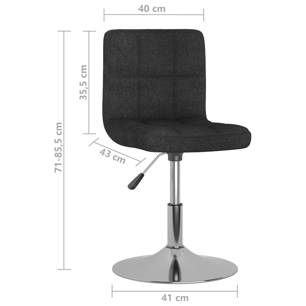 Chaises pivotantes à manger lot de 6 Noir Tissu - XIOS