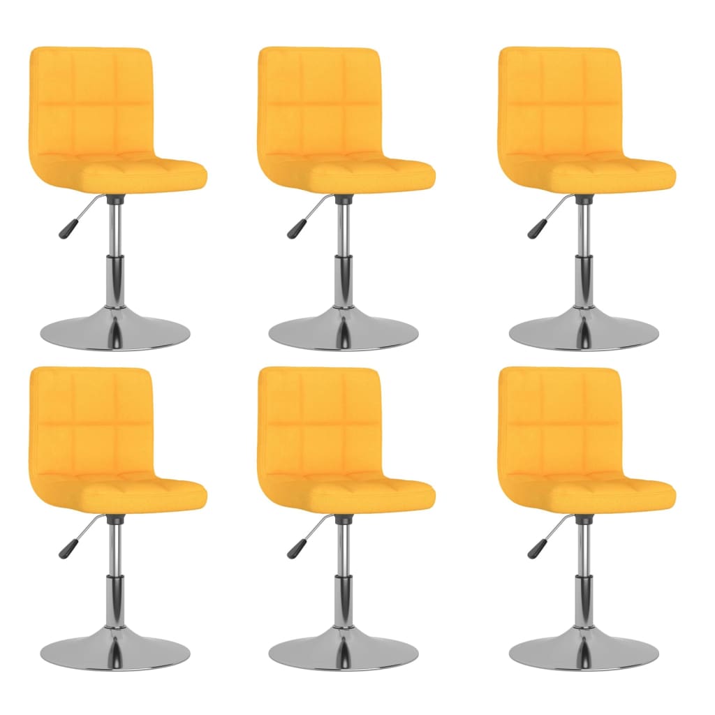 Chaises pivotantes à manger lot de 6 jaune tissu - XIOS