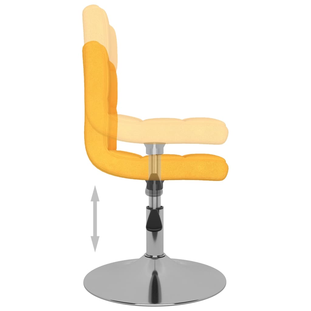 Chaises pivotantes à manger lot de 6 jaune tissu - XIOS