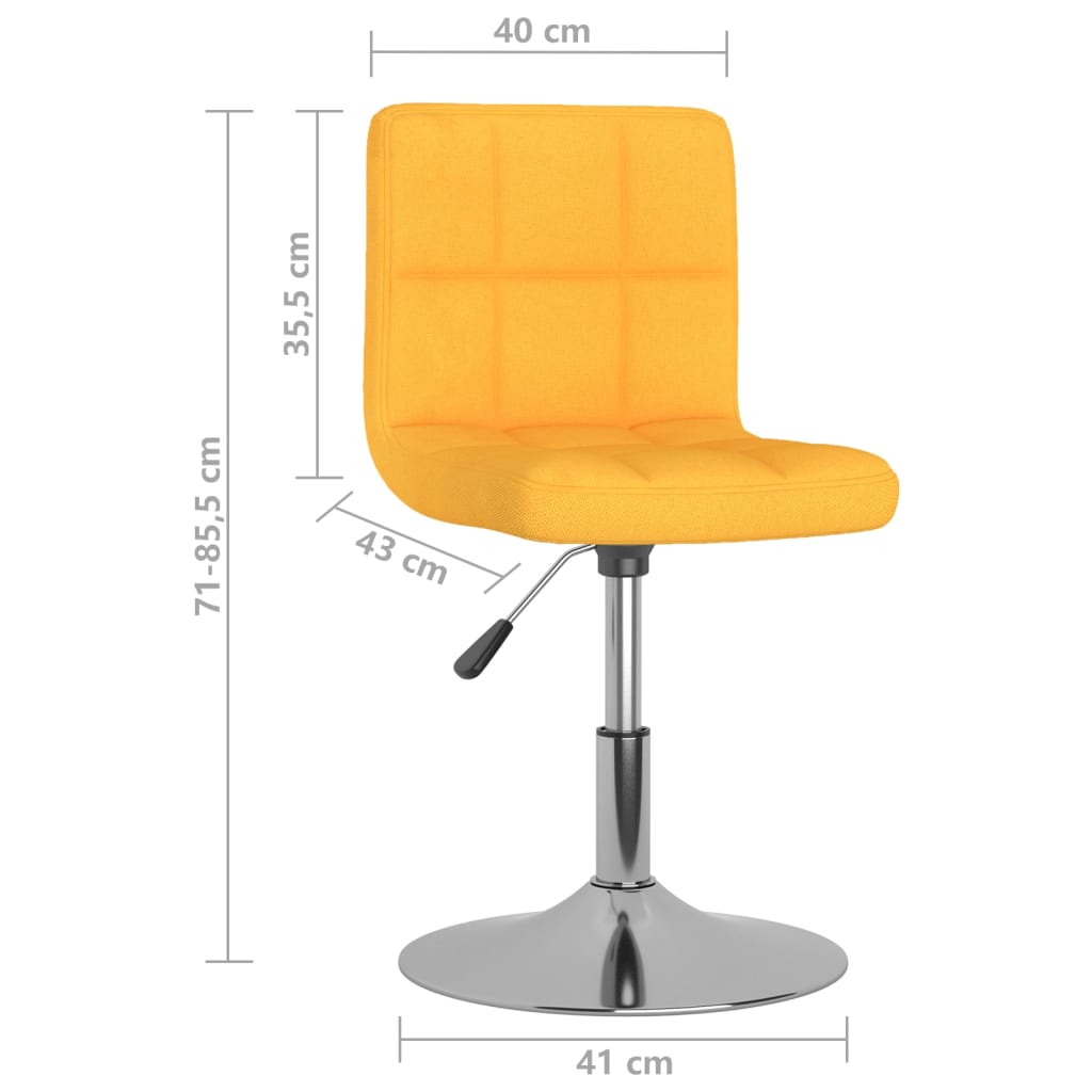 Chaises pivotantes à manger lot de 6 jaune tissu - XIOS
