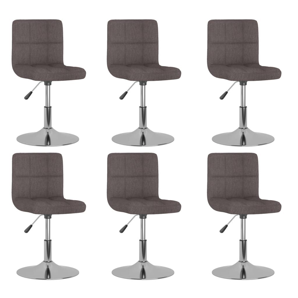 Chaises pivotantes à manger lot de 6 taupe tissu - XIOS