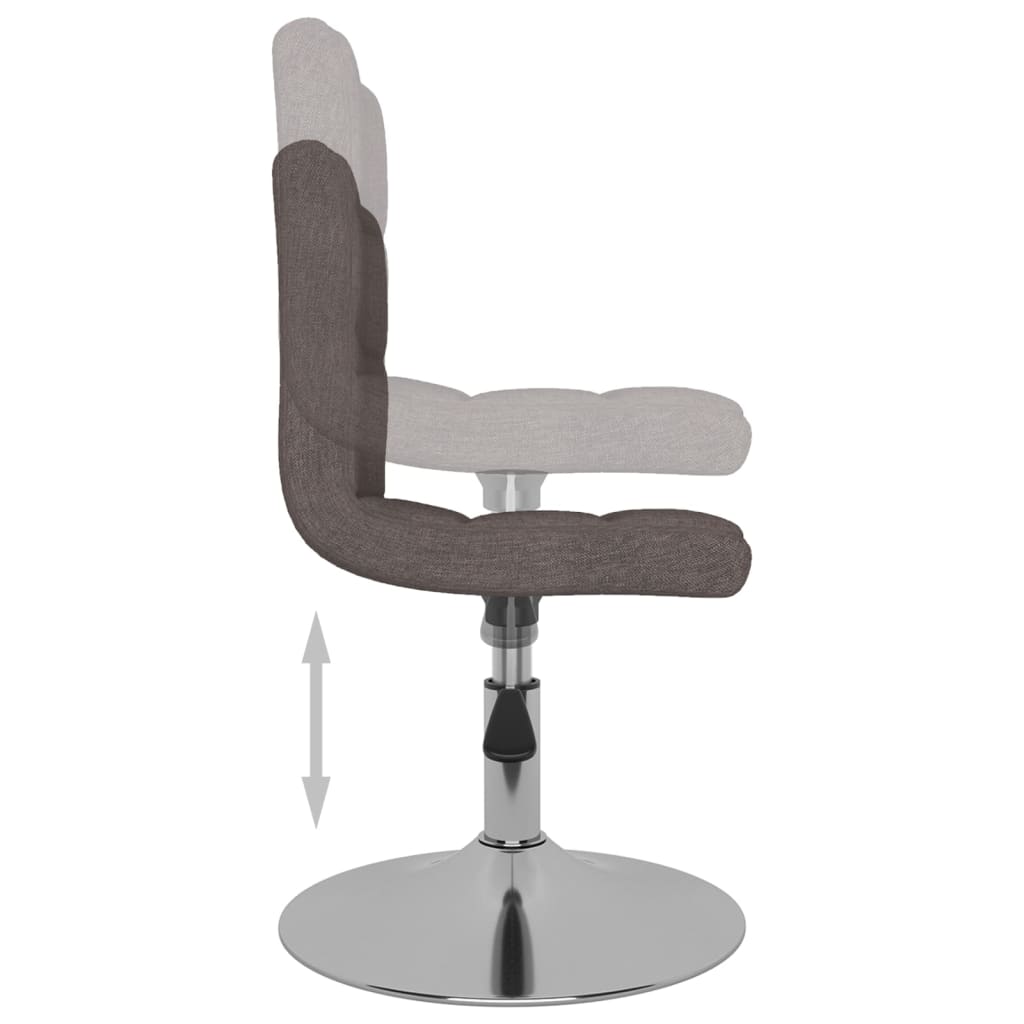 Chaises pivotantes à manger lot de 6 taupe tissu - XIOS