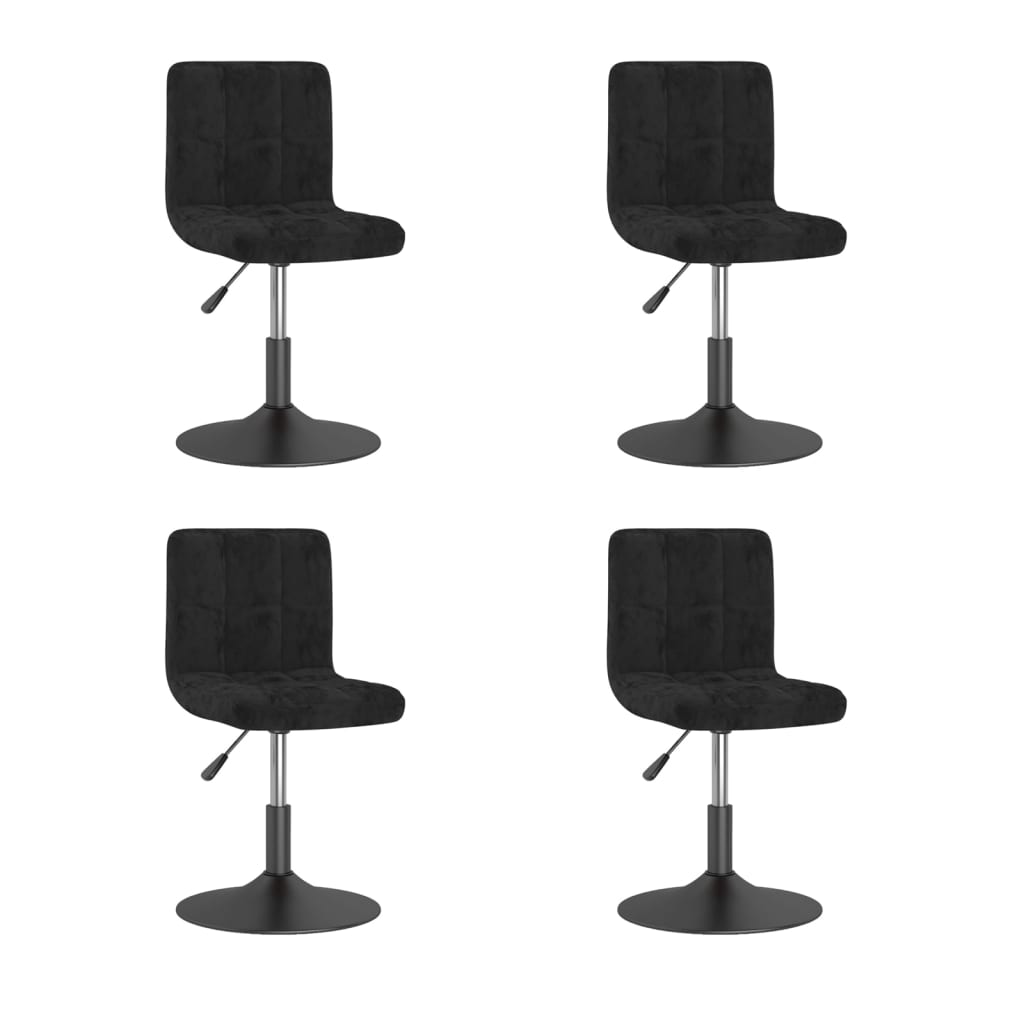 Chaises pivotantes à manger lot de 4 noir velours - XIOS