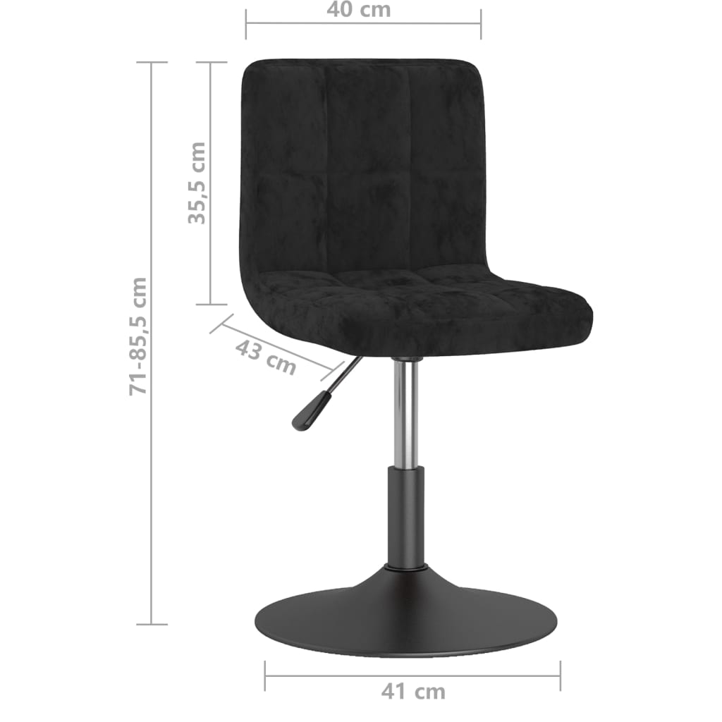 Chaises pivotantes à manger lot de 4 noir velours - XIOS