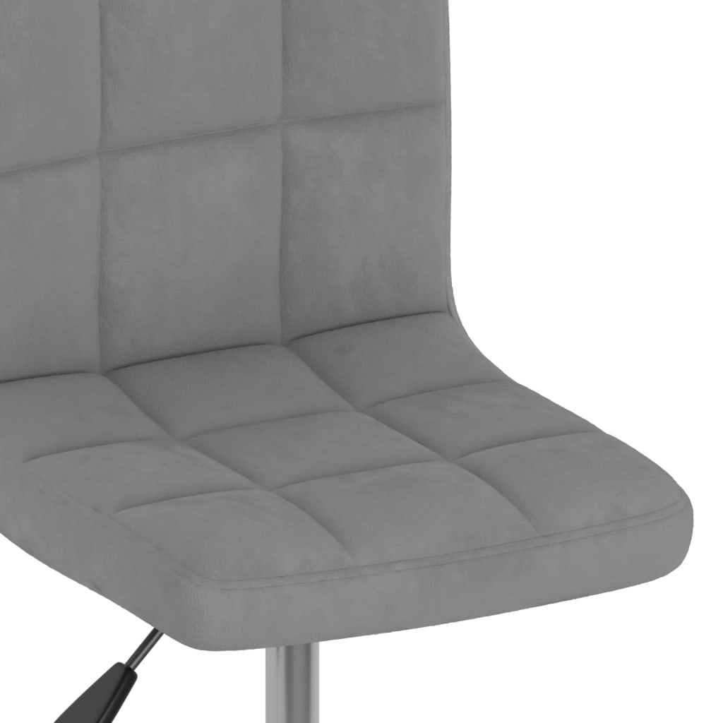 Chaises pivotantes à manger lot de 4 gris clair velours - XIOS