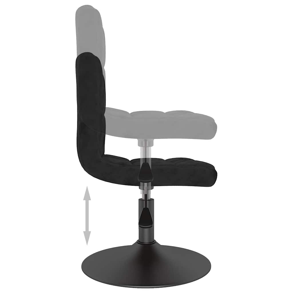 Chaises pivotantes à manger lot de 6 noir velours