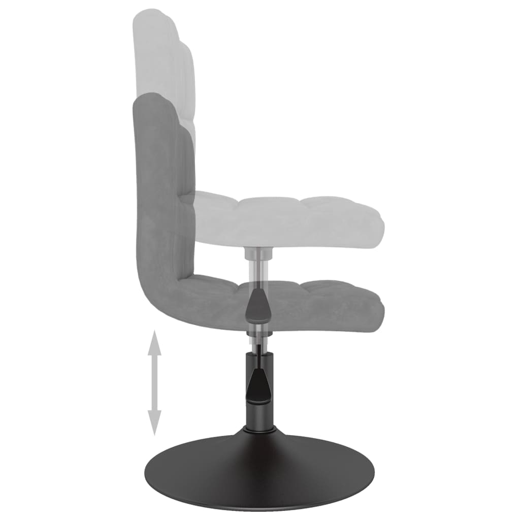 Chaises pivotantes à manger lot de 6 gris clair velours - XIOS