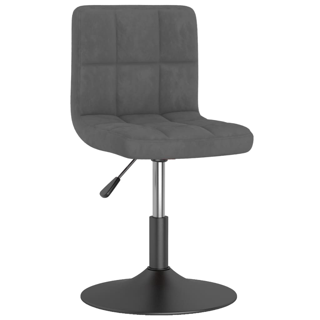 Chaises pivotantes à manger lot de 6 gris foncé velours - XIOS