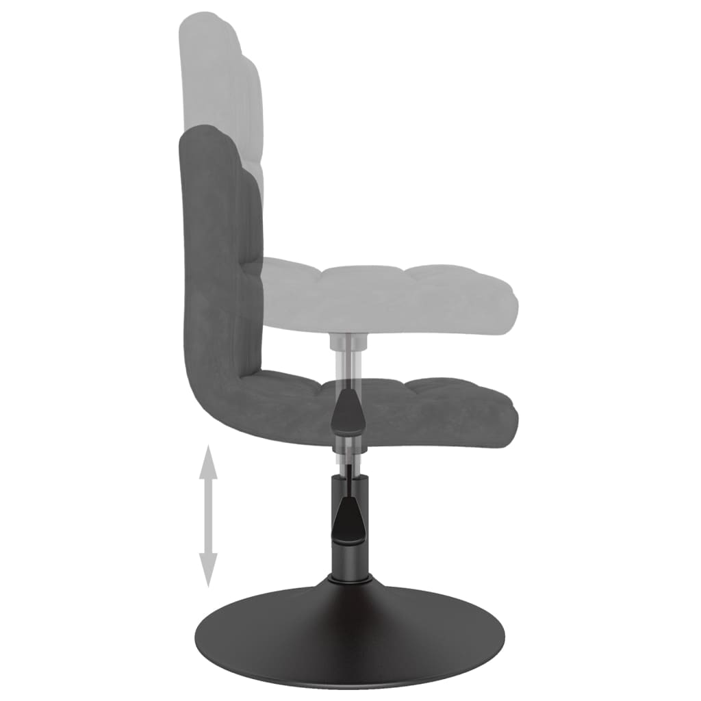 Chaises pivotantes à manger lot de 6 gris foncé velours - XIOS