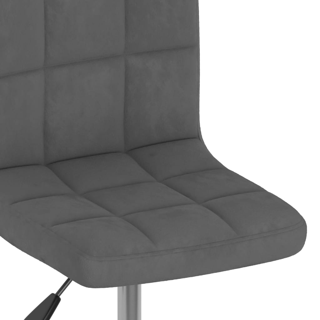 Chaises pivotantes à manger lot de 6 gris foncé velours - XIOS