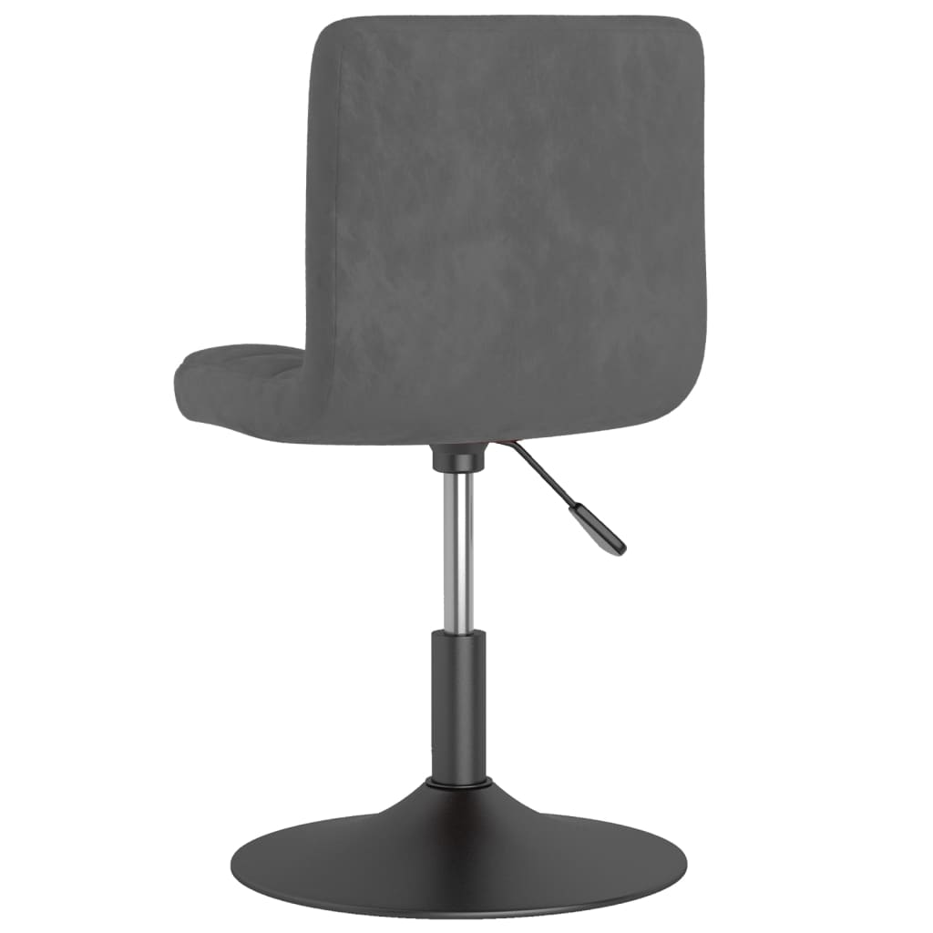 Chaises pivotantes à manger lot de 6 gris foncé velours - XIOS