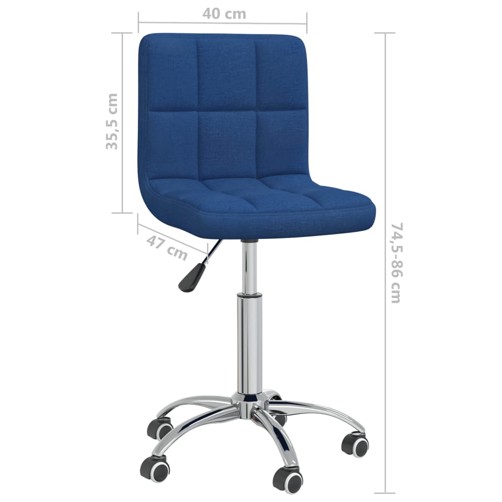 Chaise pivotante de salle à manger Bleu Tissu - XIOS