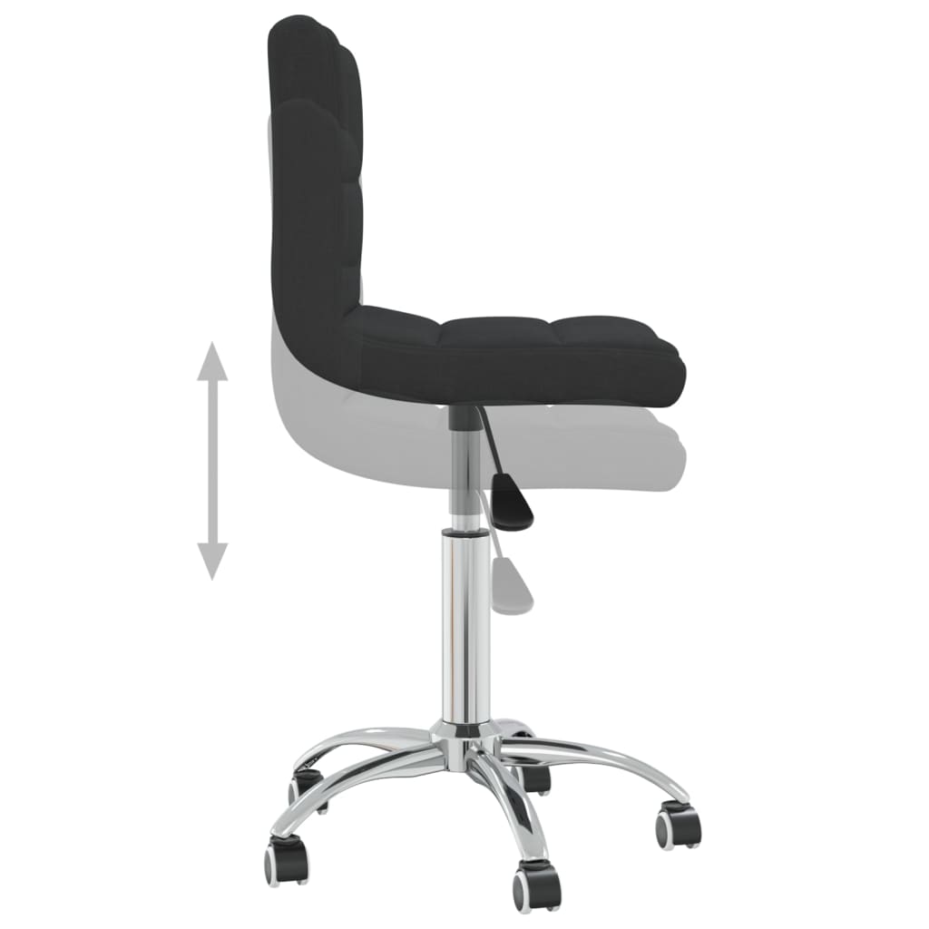 Chaise pivotante de salle à manger Noir Tissu - XIOS
