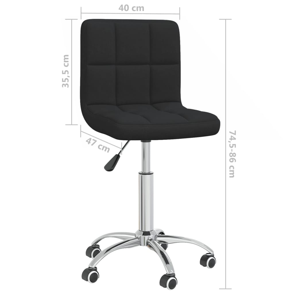 Chaise pivotante de salle à manger Noir Tissu - XIOS