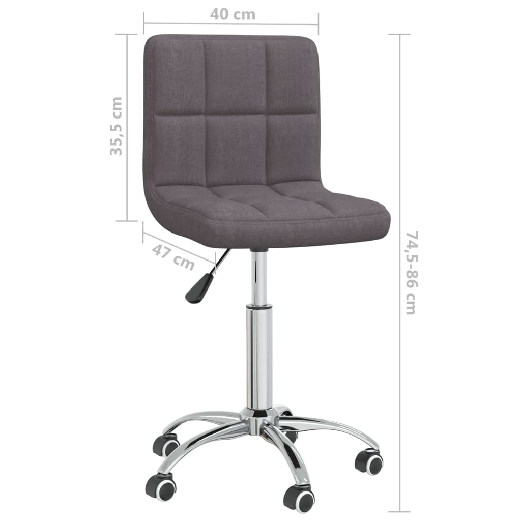 Chaise pivotante de salle à manger Taupe Tissu - XIOS