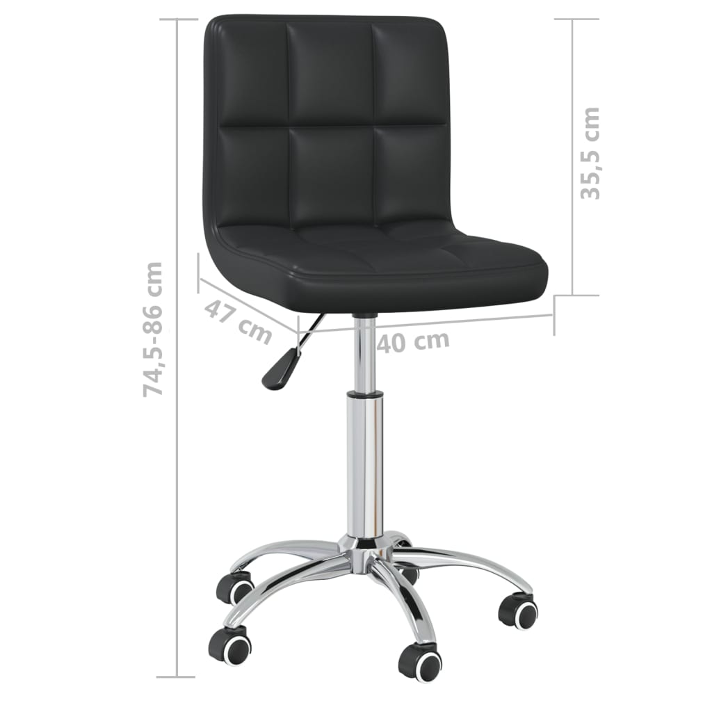 Chaise pivotante de salle à manger Noir Similicuir - XIOS