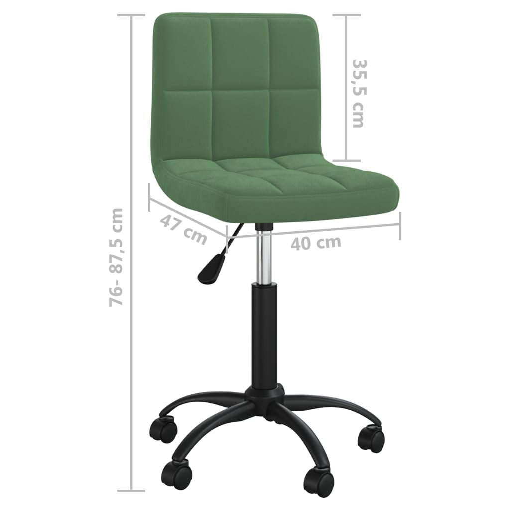 Chaise pivotante de salle à manger Vert foncé Velours - XIOS
