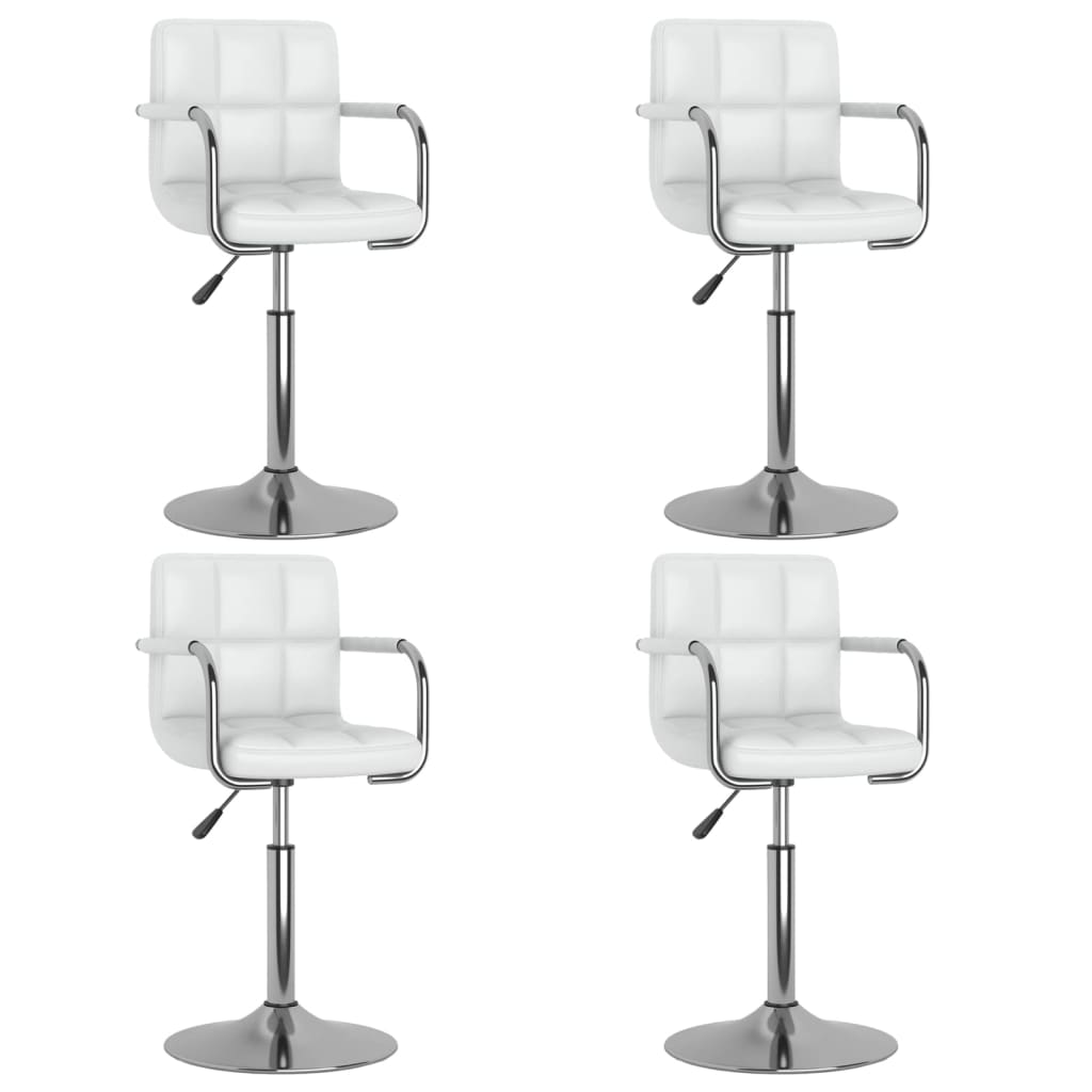 Chaises pivotantes à manger lot de 4 blanc similicuir - XIOS