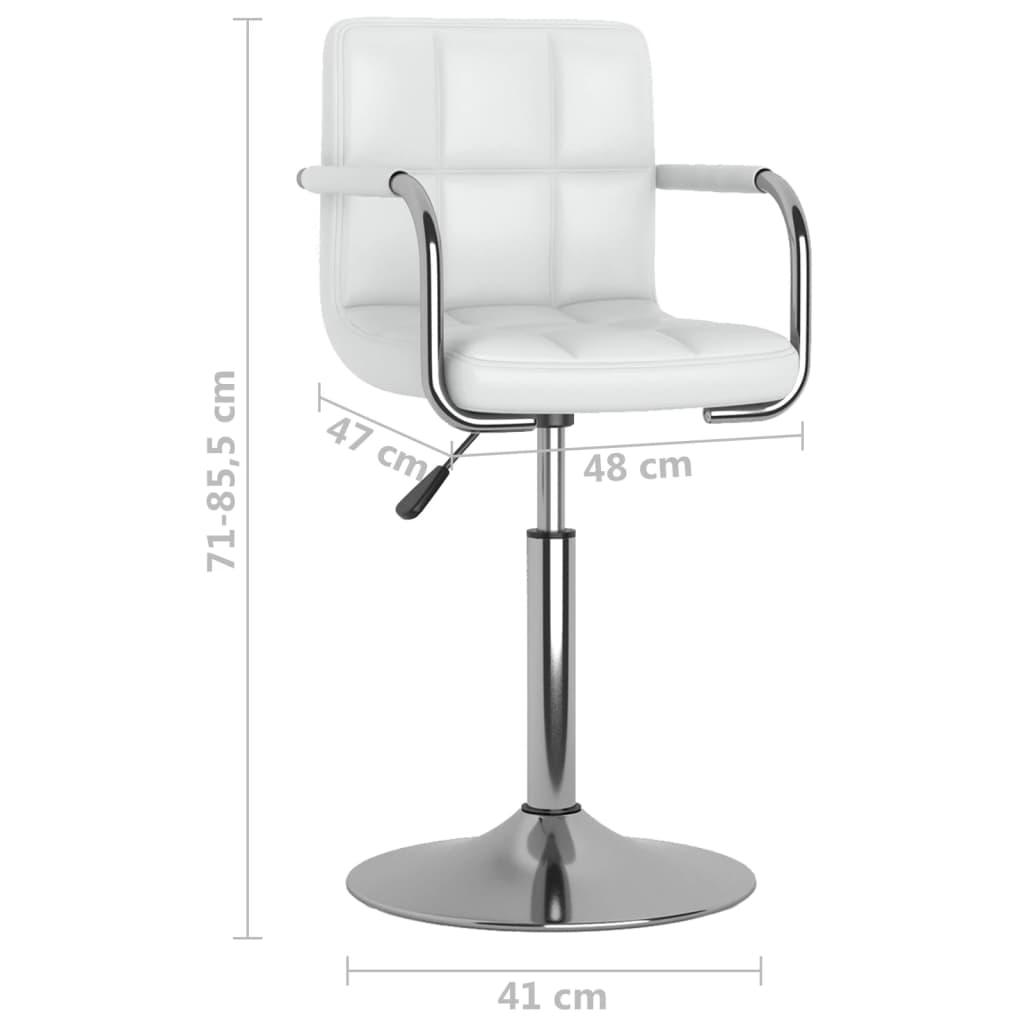 Chaises pivotantes à manger lot de 4 blanc similicuir - XIOS
