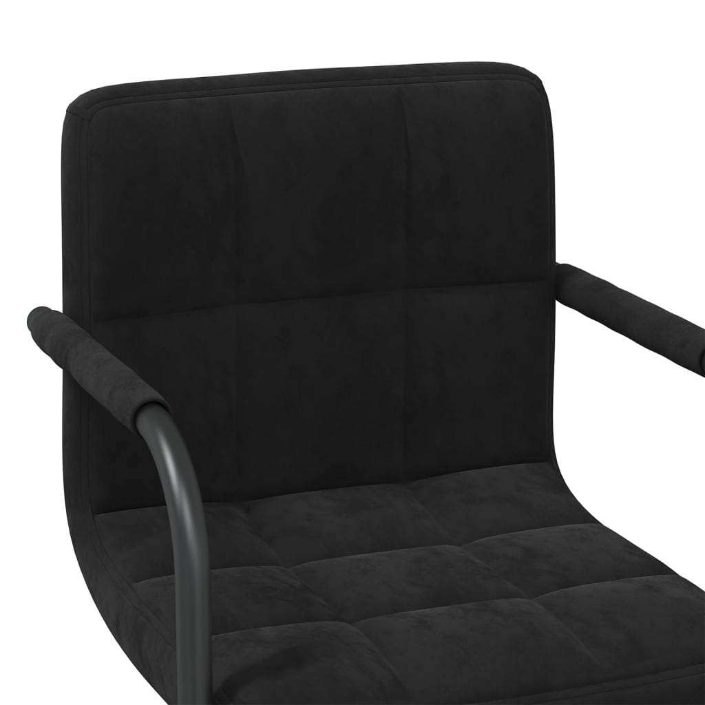 Chaises pivotantes à manger lot de 4 noir velours - XIOS