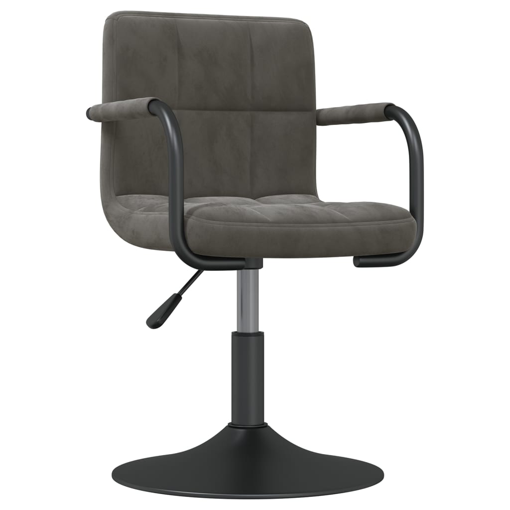 Chaises pivotantes à manger lot de 4 gris foncé velours - XIOS