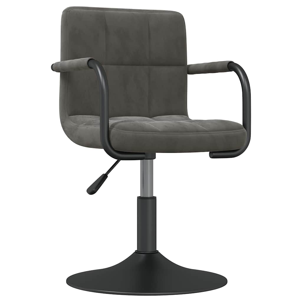 Chaises pivotantes à manger lot de 4 gris foncé velours
