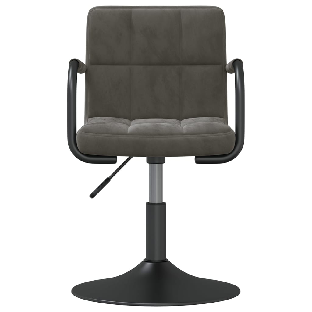 Chaises pivotantes à manger lot de 4 gris foncé velours - XIOS