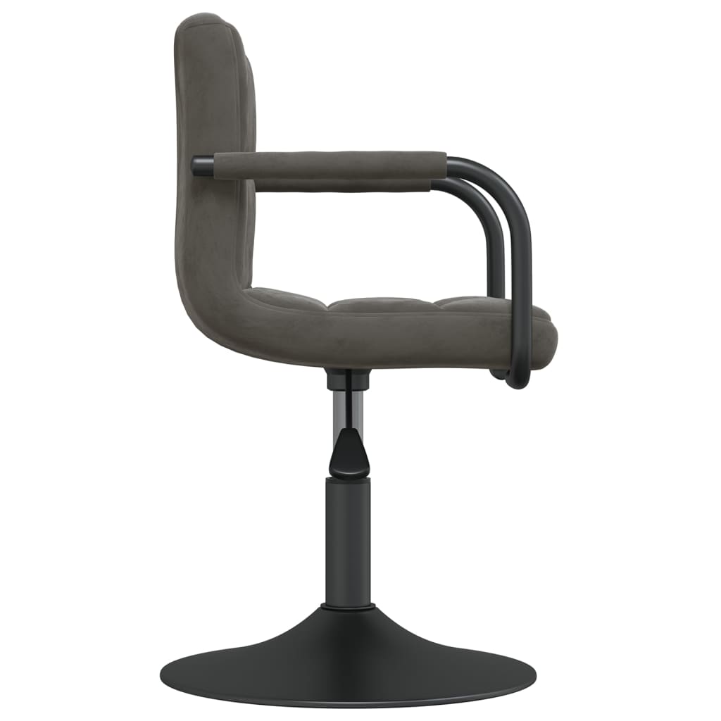 Chaises pivotantes à manger lot de 4 gris foncé velours - XIOS