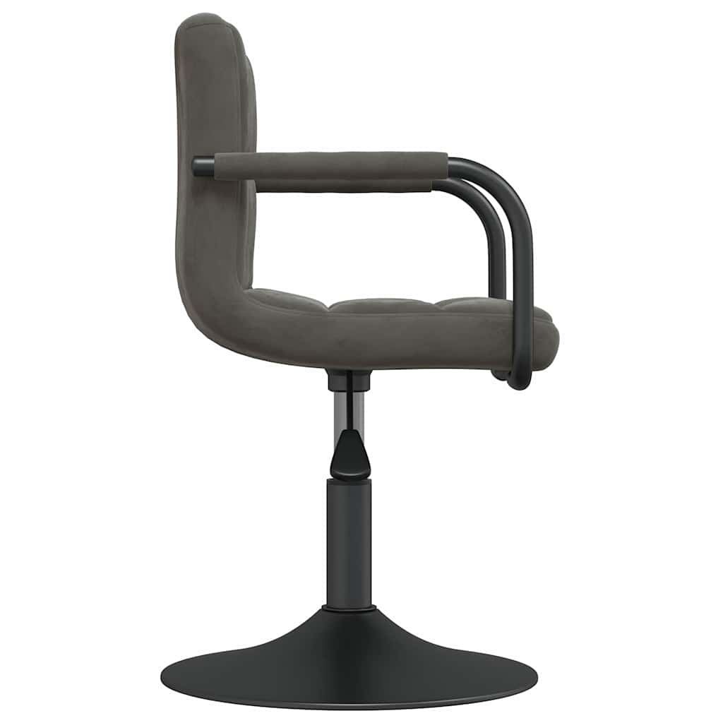 Chaises pivotantes à manger lot de 4 gris foncé velours