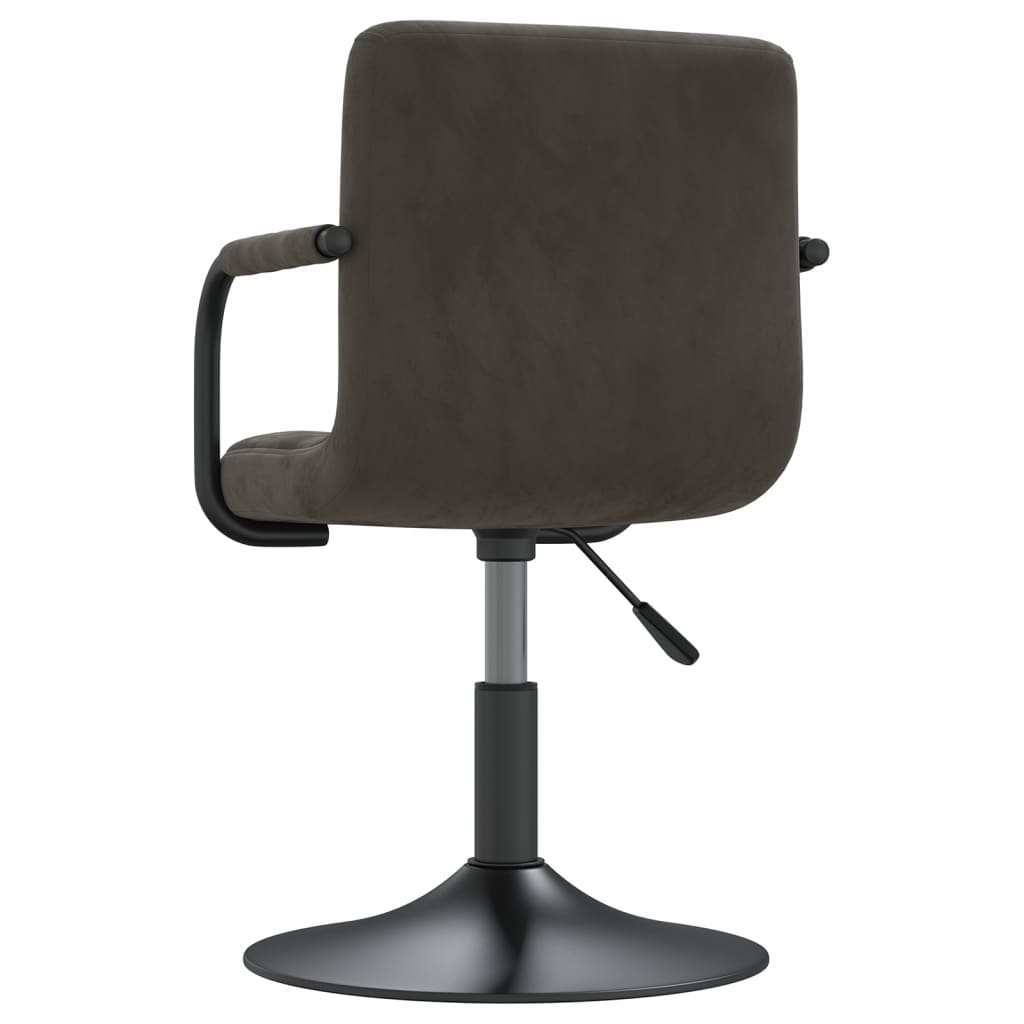 Chaises pivotantes à manger lot de 4 gris foncé velours - XIOS