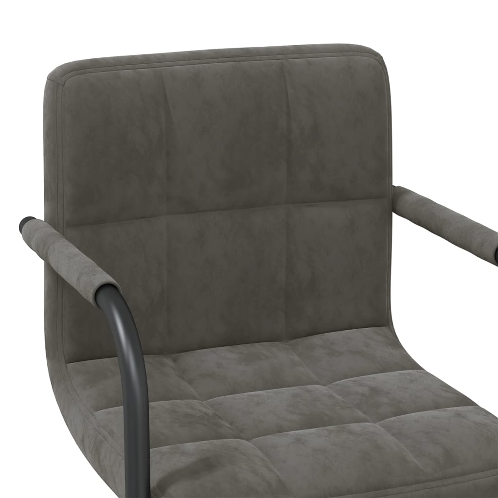 Chaises pivotantes à manger lot de 4 gris foncé velours - XIOS