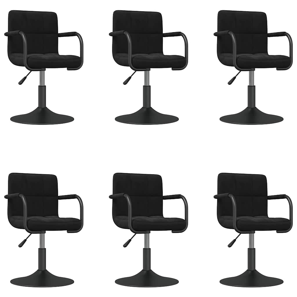 Chaises pivotantes à manger lot de 6 noir velours