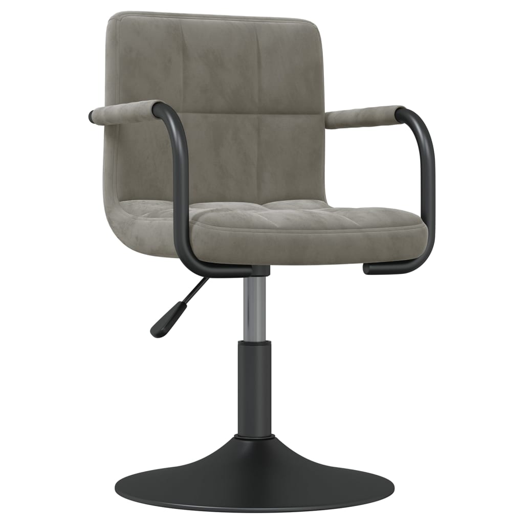 Chaises pivotantes à manger lot de 6 gris clair velours - XIOS